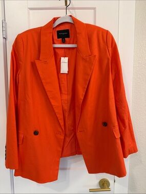 Banana Republic Bold Orange Double-Breasted Blazer